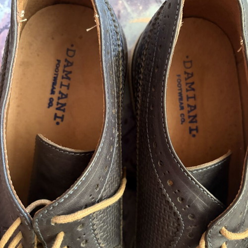 Damiani Oxfords Brogues men's leather shoes like new, black and blue