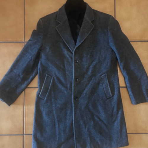 D’S Classic men’s coat used, wool blend charcoal tweed, size XL