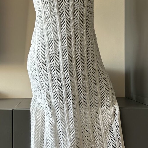 Knitted beach dress size S, white
