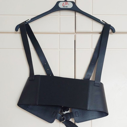 Black corset punk style adjustable straps, new