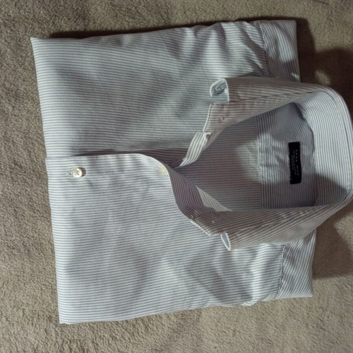 Zara men's striped shirt XL white and blue like new