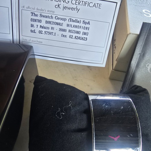 Calvin Klein watch like new, women's black with box and paperwork