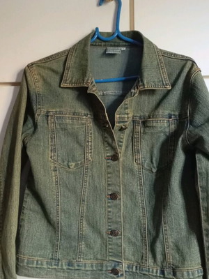 Women's denim jacket like new, green, size L