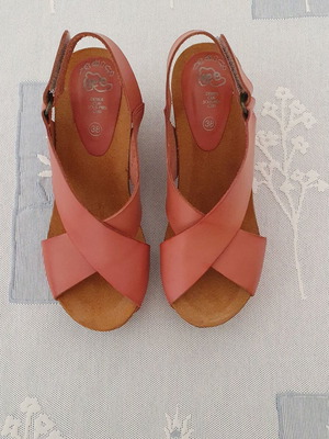 Hee platforms new, leather, dusty pink, size 38