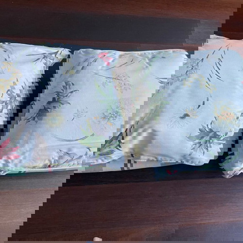 σετ 7 + 2 μαξιλαρια καρεκλας σαλονιου βεραντας μπαμπου ριγε λουλουδατα κομποσε