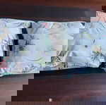  σετ 7 + 2 μαξιλαρια σαλονιου βεραντας μπαμπου ριγε λουλουδατα κομποσε
