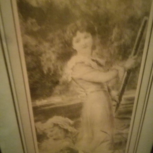 Engraving from 1960 with handmade wood-carved frame new