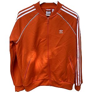 Αντρικό τζάκετ Adidas φορέθηκε μια φορά, δεν έχει ταμπέλα σε πολύ καλή κατάσταση. χρώμα πορτοκαλί, polyester, EU size 42, UK 16