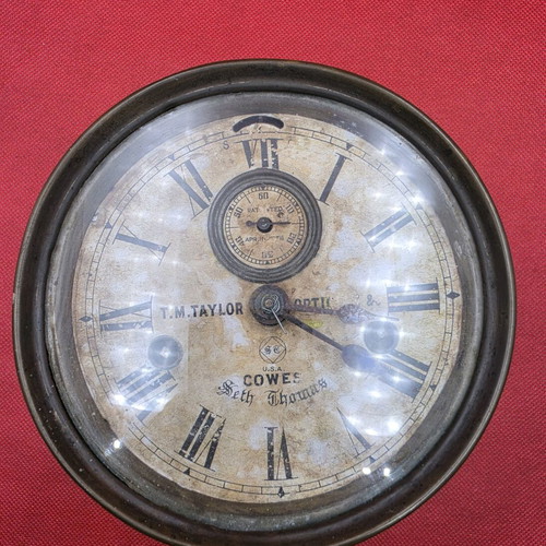 Antique nautical ship clock T.M. Taylor Cowes used with Seth Thomas mechanism