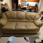 Three-seater leather sofa used