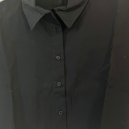 Vespucci cropped shirt with detailed sleeves, black