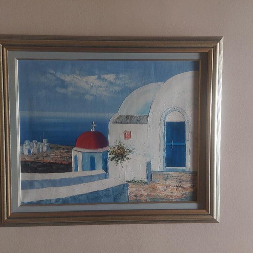 Set of 2 Oil Paintings Cyclades 54x64 cm