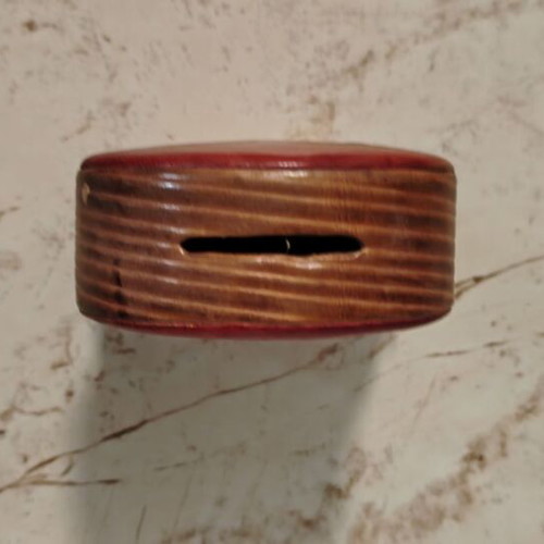 Leather ethnic piggy bank new with side door