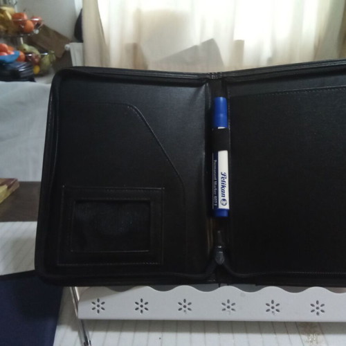 Intel folder blue like new with pocket and notepad