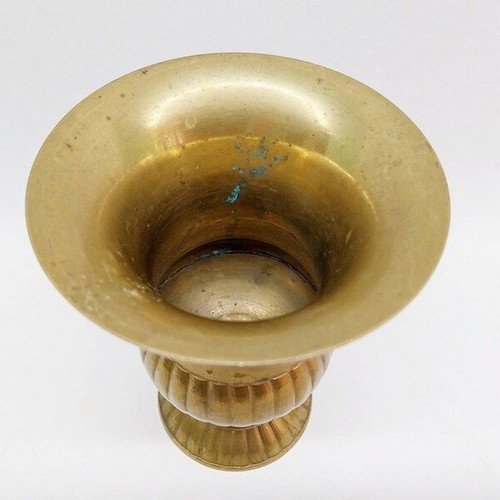 Antique brass vase used, 15 cm high