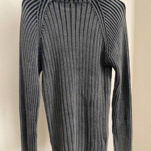 Grey ribbed turtleneck jumper Skelton size L like new