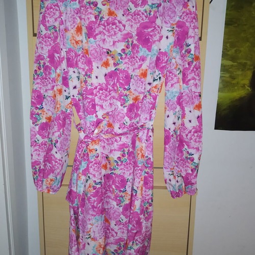Mini printed dress with belt pink like new