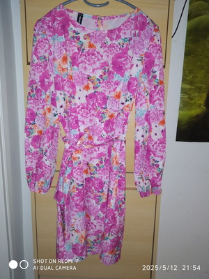 Mini printed dress with belt pink like new