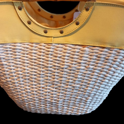 Straw summer handbag new, yellow
