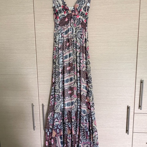Lynne printed maxi dress Large like new, boho with geometric and floral patterns