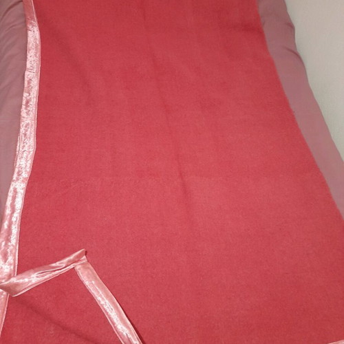 Wool blanket single watermelon with satin trim new
