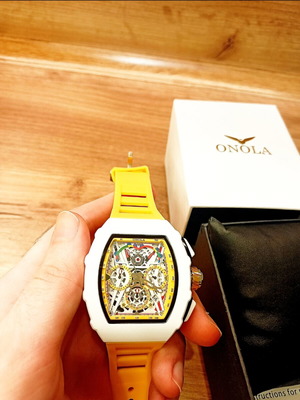 Men's watch new, luxury chronograph with mineral glass