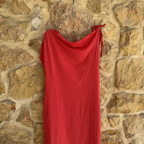 Coral Sleeveless Maxi Dress with Shoulder Tie, like new, XL