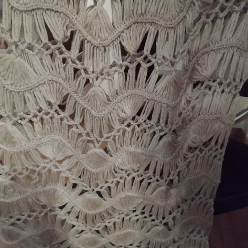 Knitted mesh short-sleeve blouse Sarah Lawrence like new, beige