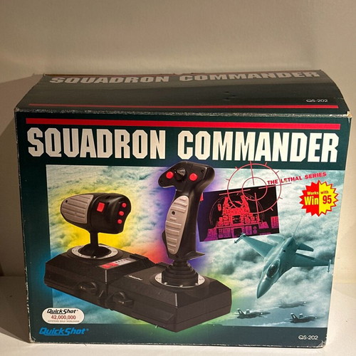 Squadron Commander Quickshot QS-202 vintage joystick like new for Windows 95