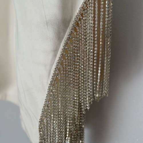 Oh Polly mini white dress with strass used, size S