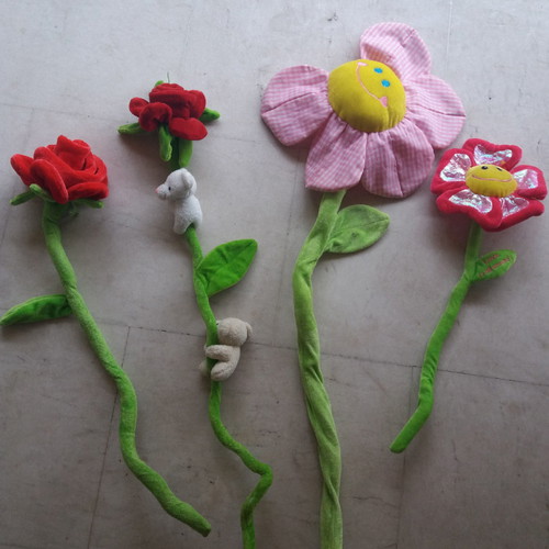 Velvet flowers new, set of 4 pieces