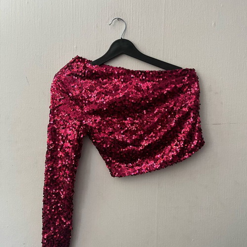 Top with strass Bershka pink like new, size S-M