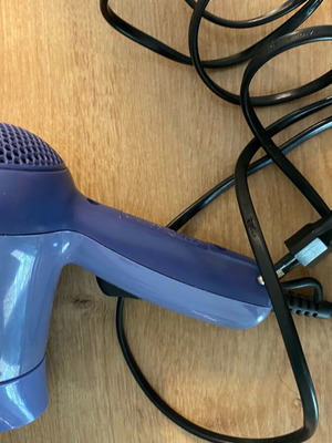 Travel hair dryer used, small, mauve color