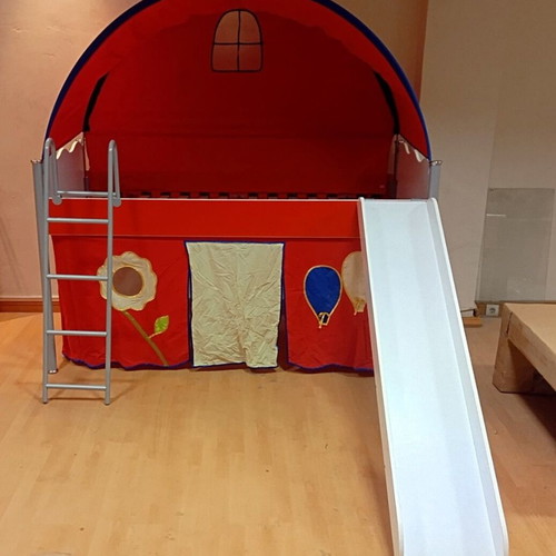 Bay S-178 Children's Bunk Bed like new, red, mattress 90x200