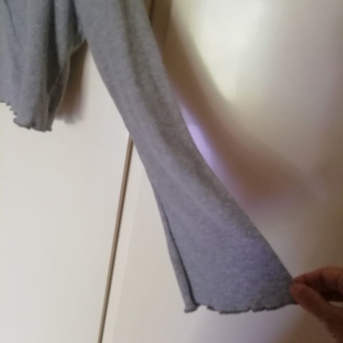 Elegance bolero crop tops, cotton ribbed, white and grey, size L