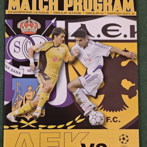 AEK and Olympiacos European football match programs