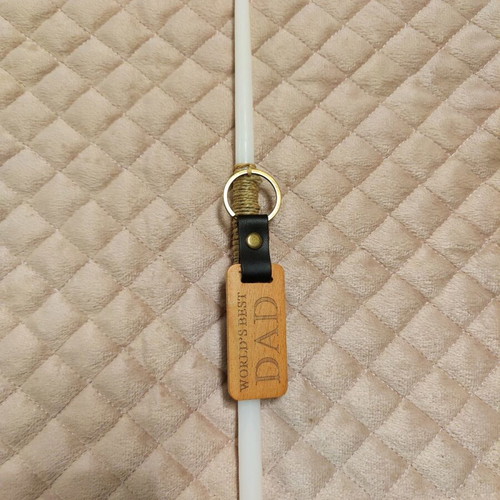 Candle "World's Best Dad" 37cm with wooden keychain new