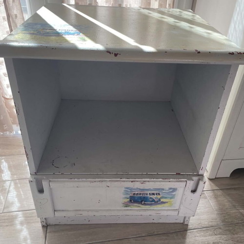 Nightstand used, white with drawer