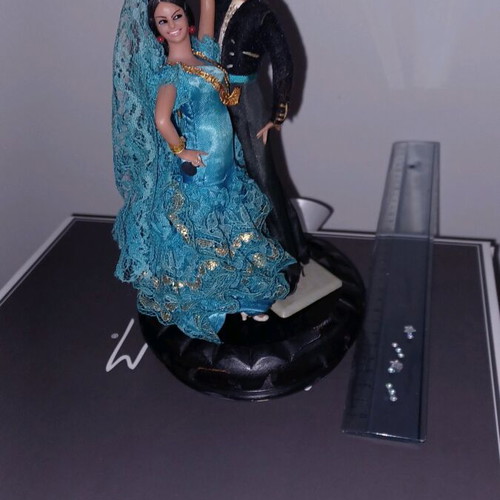 Spanish dancer figures used, set of 2 with base