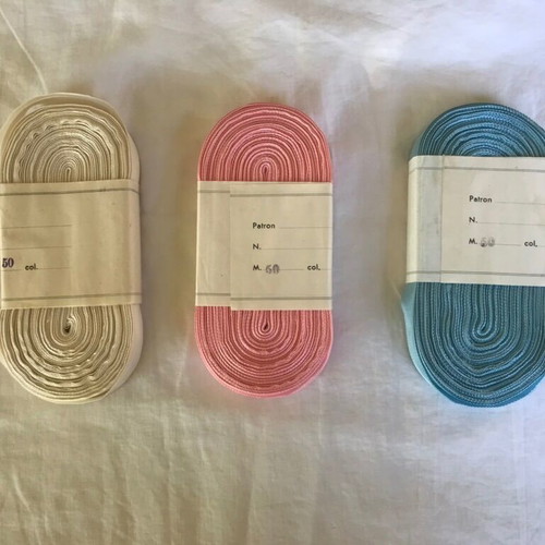 Vintage ribbon rolls new, pack of 3, 150 meters total
