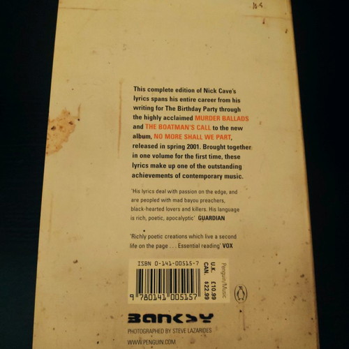 Nick Cave The Complete Lyrics 1978-2001 book