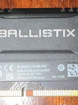 Crucial Ballistix DDR4 DRAM 8GB 3200 MHz CL16 used