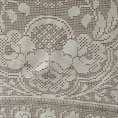 Handmade crochet table runner new, white