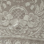 Handmade crochet table runner new, white