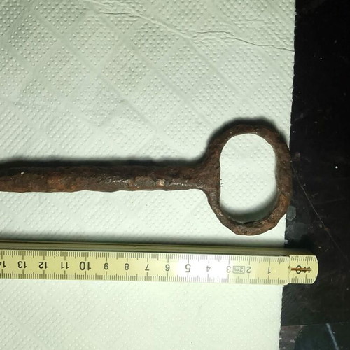 Antique key used, forged, collectible, 18 cm, 1720-1820