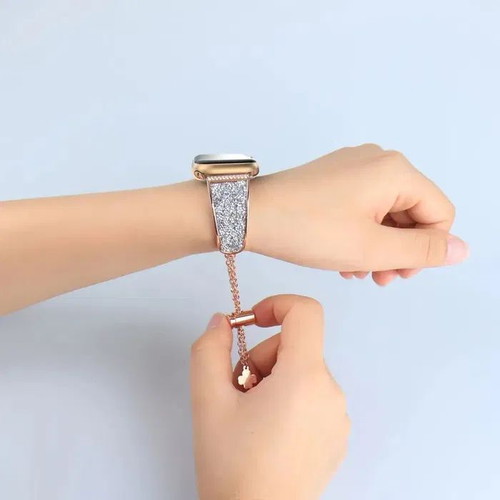 Stainless steel watch bands with crystals for Apple Watch Ultra/SE/11/10/9/8/7 new