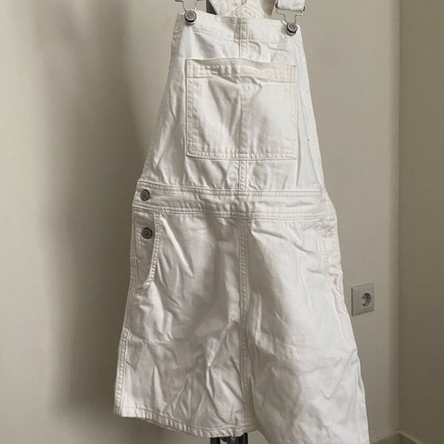 White denim pinafore dress Trendyol size S like new