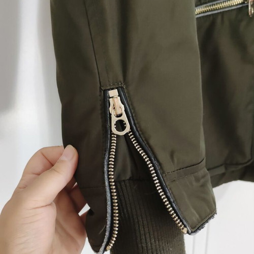 ZARA green parka jacket with fur lining, waterproof, size M