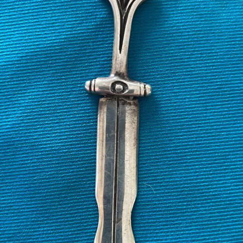 Silver small letter opener new, double-sided sword shape