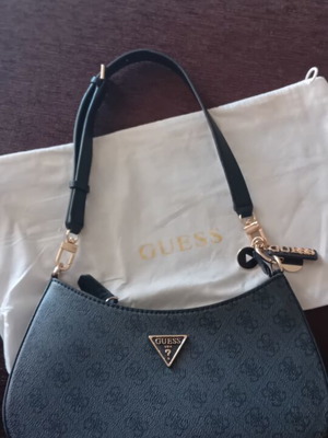 Guess Noelle shoulder bag, black and grey